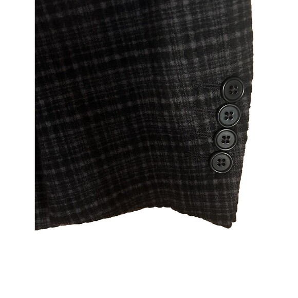 John Varvatos Austin Jacket Black/Gray Texture Plaid Wool/Angora Sz Italy 48 NWT - Picture 5 of 16